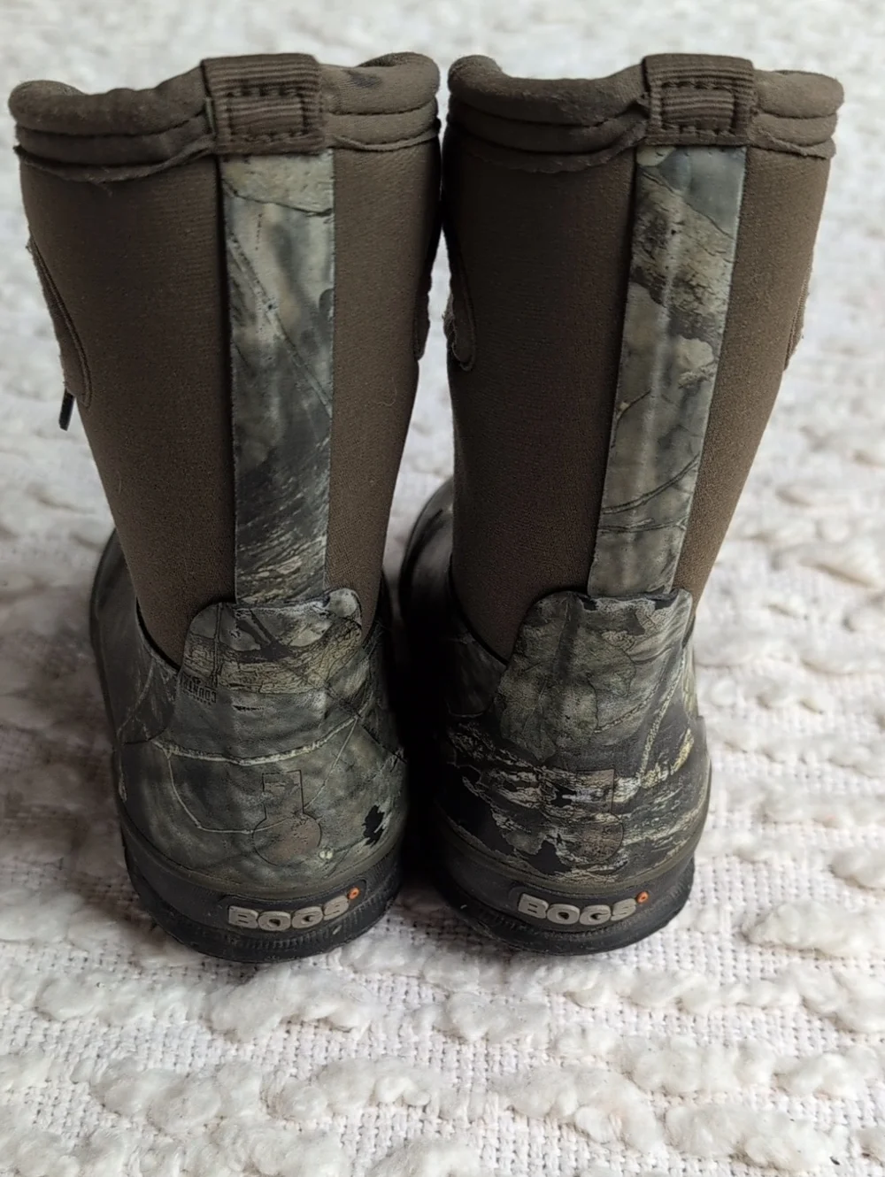 Bogs Boys Girls Camo Hunting Winter Snow Neoprene Rain Boots Insulated Size 8
